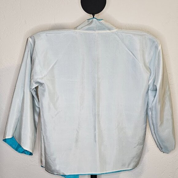 UNUSED Vintage Hand Made Silk Kimono, Happi Jacket. Reversable (24-1216) - Picture 5 of 7